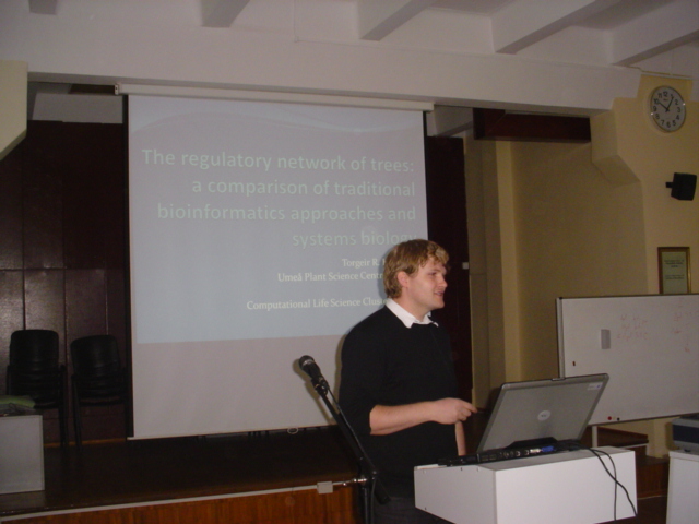 Torgeir Hvidsten giving a seminar at the Institute of Biotechnology, Vilnius University